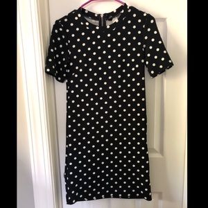 Navy blue & white polka dot dress